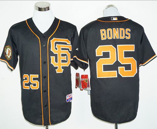Giants #25 Barry Bonds Black 2016 Cool Base Stitched MLB Jersey - Click Image to Close